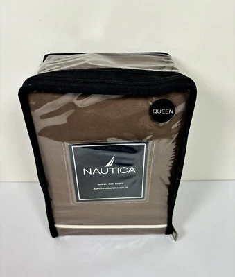 Falda Cama Queen Nautica Pemberton Marrón Marfil Algodón Foto 1 de 4