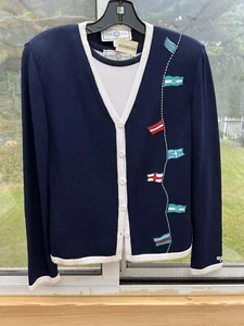 ST JOHN SPORT NAUTICAL TWO PIECE JACKET NWTS & Used TANK: Navy & White: SZ S/P - Picture 1 of 10