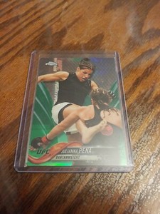 2018 Topps Chrome UFC Green Refractor Parallel Card #43/99 Julianna Pena Champ