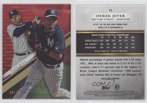 2019 Topps Gold Label Class 3 Red /25 Derek Jeter #89 HOF