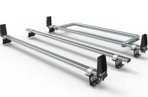 Transit Custom 2013 to 2023 Van Roof Rack 3 bars stops rear roller AT86LS+A30 - Picture 1 of 12