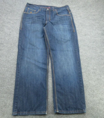 Rocawear Jeans Mens 40 Blue Straight Dark Wash Denim Baggy Skater (FITS 40x33.5) - Image 1 of 4