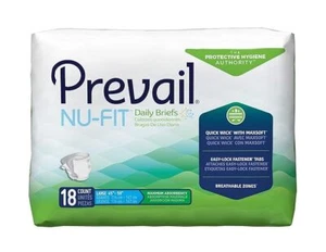 Prevail Nu-Fit Disposable Maximum Absorbency Unisex Brief Large NU-013 - Picture 1 of 4