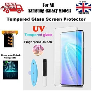 Edge to Edge UV Clear Tempered Glass Screen Saver For Samsung Galaxy S24 Ultra - Picture 1 of 12