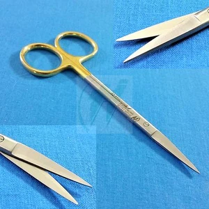 T/C IRIS MICRO SURGERY SCISSORS STRAIGHT 4.5" W/ TUNGSTEN CARBIDE INSERTS - Picture 1 of 9