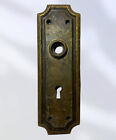 Antique Art Deco Brass Door Knob Back Plate 7.5 X 2.5”