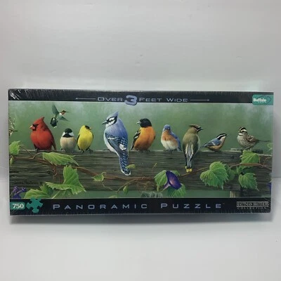 *NEW* Buffalo Games Winter Songbirds Hautman Brother Collection Panoramic Puzzle - Image 1 of 4