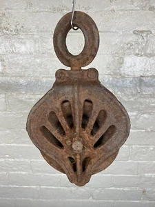 Antike Stowell Line Riemenscheibe, Milwaukee ~ funktionsfähig, funktionierende Scheunenriemenscheibe - Bild 1 von 10
