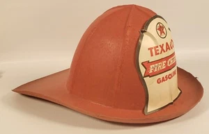 Texaco Fire Chief Gas Station Advertising Cardboard Fireman 1960 Helmet Hat A54* - Picture 1 of 8