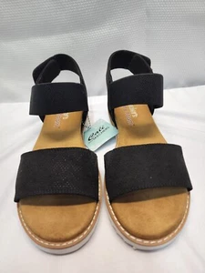 Skechers Women's Cali Desert Kiss Wedge Heel Sandals Black - Picture 1 of 20