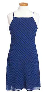 Ralph Lauren Girls' Plaid Sleeveless Chiffon Dress,Royal/Black ,Size 10,MSRP $75 - Picture 1 of 3