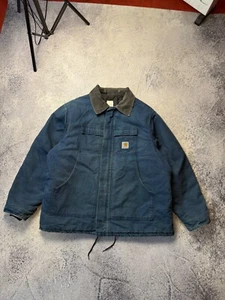 Vintage Carhartt Distressed Denim DetroitJacket USA Y2K - Picture 1 of 24