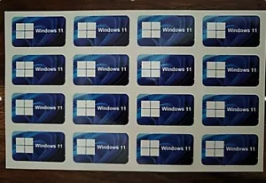 3X HIGH QUALITY WINDOWS 11 LOGO BLUE GLOSY STICKER BADGE (33x22mm)  PC/LAPTOP - Picture 1 of 1