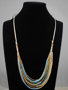 Jessica Simpson Festival Spirit Off White Faux Leather Beaded Long Necklace $42 - Picture 1 of 2