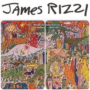 James Rizzi: Dinosaurier-Telefonkarten-Edition, komplett im Original-Folder, neu - Picture 1 of 5