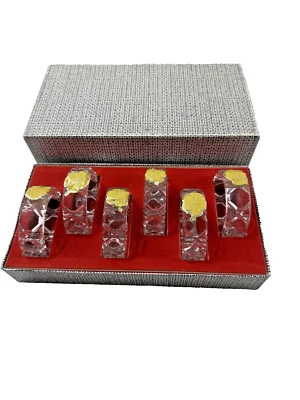 Anillos servilleteros de colección nuevo stock antiguo años 50 6X cristal plomo 24% PbO Alemania Occidental Foto 1 de 4