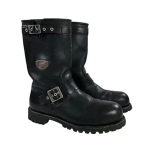 Red Wing Engineer Work Boots 988 Mens Size 9 E2 Steel Toe Vibram Black Leather - Picture 1 of 8