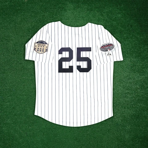 Jason Giambi 2008 New York Yankees Men's Home White Jersey w/ All Star Patch Cover