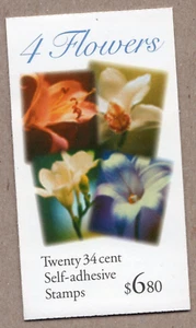 Scott #BK284 (3487-3490) 4 Flowers Booklet of 20 Stamps - MNH - Picture 1 of 1
