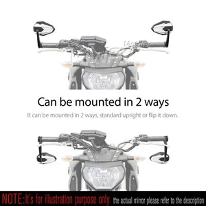 Bar end mirrors 4Rizz white heavy hollow 7/8" 1" 1-1/4" bar fits Yamaha - Picture 1 of 8