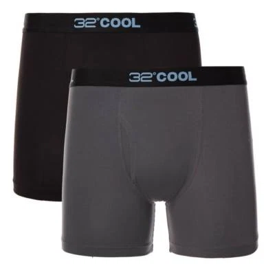 Paquete de 2 calzoncillos boxer elásticos negros grises negros ropa interior fresca de 32 grados talla S $55 32 Degrees Foto 1 de 2