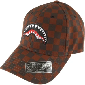 Sprayground Hat Chess Logo Front Smooth Checked Cap Brown ( - Picture 1 of 3