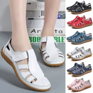 Fashion Ladies Summer Flat Sandals Womens Casual Loafer Pumps Comfy Shoes Size - Picture 1 of 36