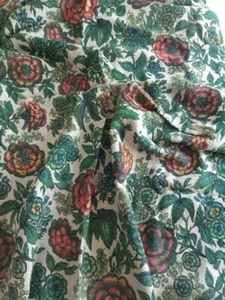 Vintage Pure Linen Screen Printed Floral Panel Drape or Fabric 51"x96" Stunning - Picture 1 of 1