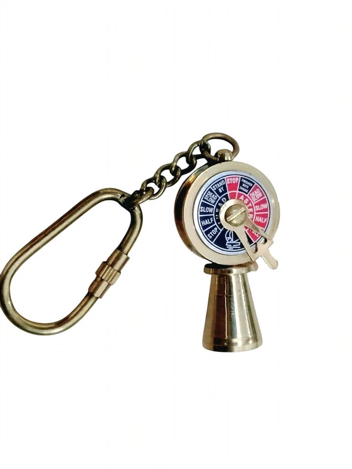 Handmade Decorative Vintage Ship Telegraph Solid Brass Keychain, - Image 1 of 4