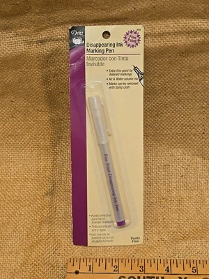Pluma marcadora tinta desaparecida Dritz punta fina 694 herramienta de costura púrpura Foto 1 de 4