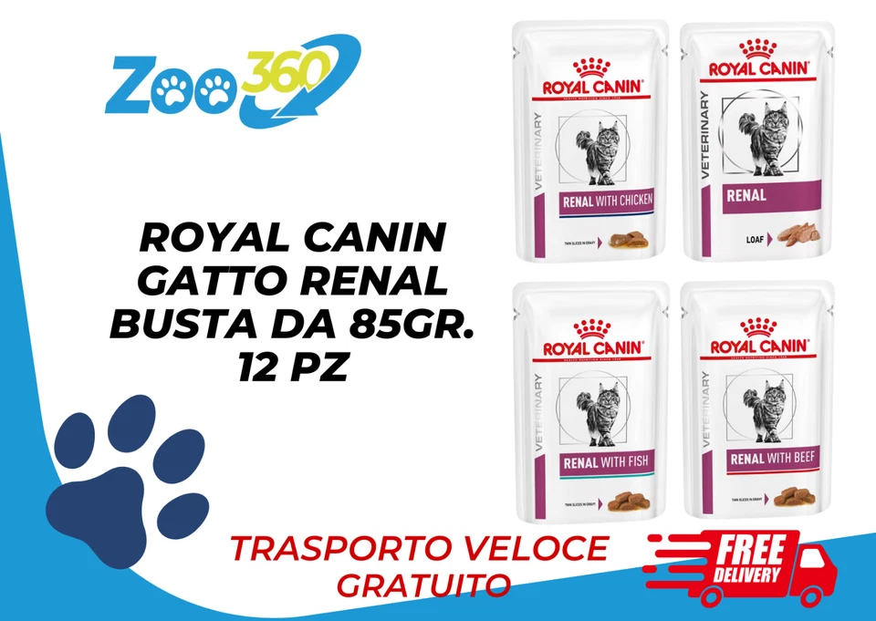 ROYAL CANIN GATTO RENAL BUSTE 12X85GR. + TRASPORTO GRATIS - Immagine 1 di 1