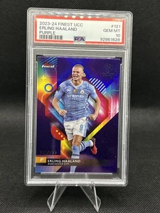 Erling Haaland 2023-24 Topps Finest UEFA Purple Refractor #/299 PSA 10  - Bild 1 von 2