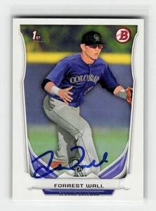 2014 Bowman Draft Picks & Prospects Forrest Wall #DP33 Auto Colorado Rockies 1st - Picture 1 of 2