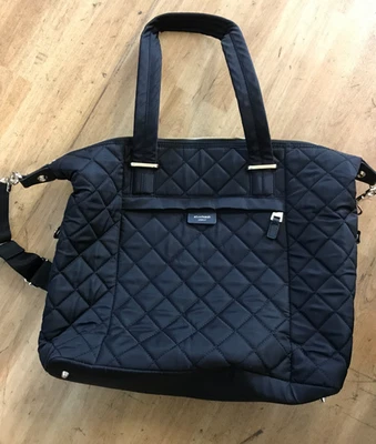 Storksak Changing Bag Black Padded Quilted Removable Shoulder Strap 16 x 14" - Image 1 of 4