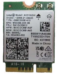 HP M53366-001 SCHEDA RETE WLAN WIRELESS LOCAL AREA NETWORK AX211 BT 5.2 M.22230 - Imagen 1 de 1