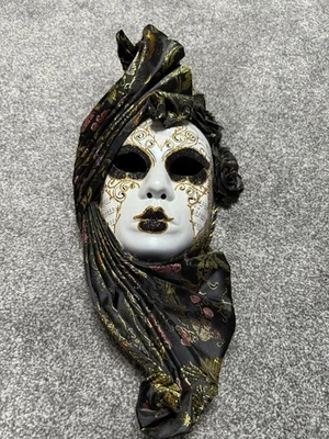 Vintage La Giola Venice Italy Masquerade Ball Wall Hanging Venetian Mask (New) - Image 1 of 4