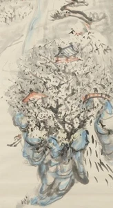 PINTURA JAPONESA COLGANTE PERGAMINO PAISAJE JAPONÉS ARTE ANTIGUO 567r - Imagen 1 de 17