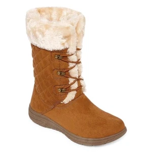 St. John's Bay Women's Cafferty Boots Size 8 M Memory Foam Faux Fur Comfort - Picture 1 of 13