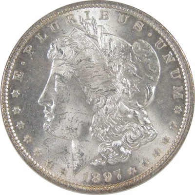 1897 Morgan Dollar BU Choice Uncirculated Silver Toned SKU:I18715 - Image 1 of 4