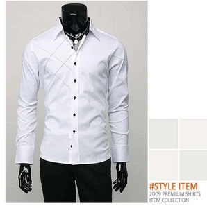 Mens Dress Shirts Long Sleeves Luxury Casual Slim Fit Camisas Multicolor Shirts - Picture 1 of 6