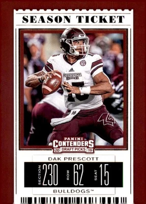 2019 Panini Contenders Draft Picks - Season Ticket Dak Prescott #25 - Image 1 of 2