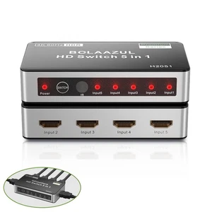 HDMI Switch 5 in 1 Out 4K 60Hz, HDMI 2.0 Multi-Porta Expander Hub Switcher Sel... - Foto 1 di 7