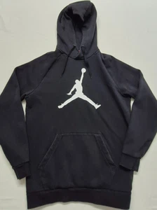 Felpa Nike Air Jordan uomo nera con cappuccio logo bianco tasca frontale tg. M - Foto 1 di 11