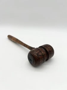 Antique Oak Wood Gavel Auction Law Judge Hand Turned Auctioneer Decor Display - Picture 1 of 15