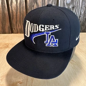 Vintage LA Dodgers Hat Snapback Cap 90s Wool Bootleg Nike Swoosh Black Vtg - Picture 1 of 17