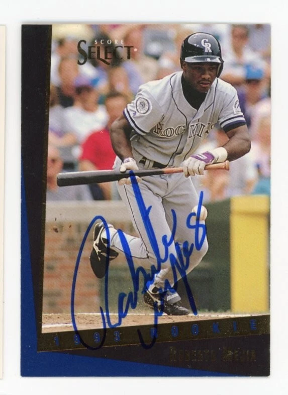 SIGNED BASEBALL CARD AUTO COLORADO ROCKIES ROBERTO MEJIA 1993 SCORE SELECT #87T - Image 1 of 1