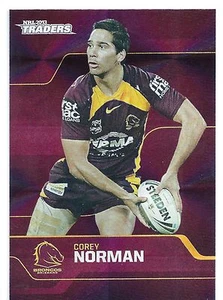 2013 NRL Traders Parallel PS8 Corey NORMAN Brisbane Broncos - Picture 1 of 1