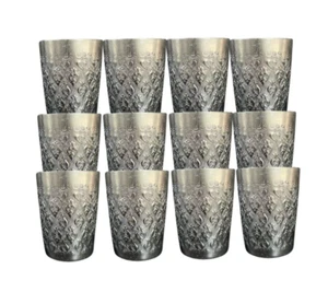 Thai Aluminium Vintage Tea/Water Cup Traditional Embossed Gift Souvenir Size 7cm - Picture 1 of 5