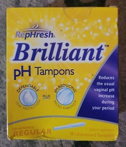 RepHresh Brilliant PH Tampons Regular Unscented 18 ct ** NEW, DISCONTINUED ** - Picture 1 of 2