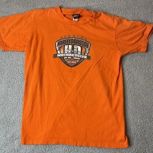 Harley Davidson Nassau Bahamas Graphic T-shirt Men Large Orange Made in USA HD - Picture 1 of 6